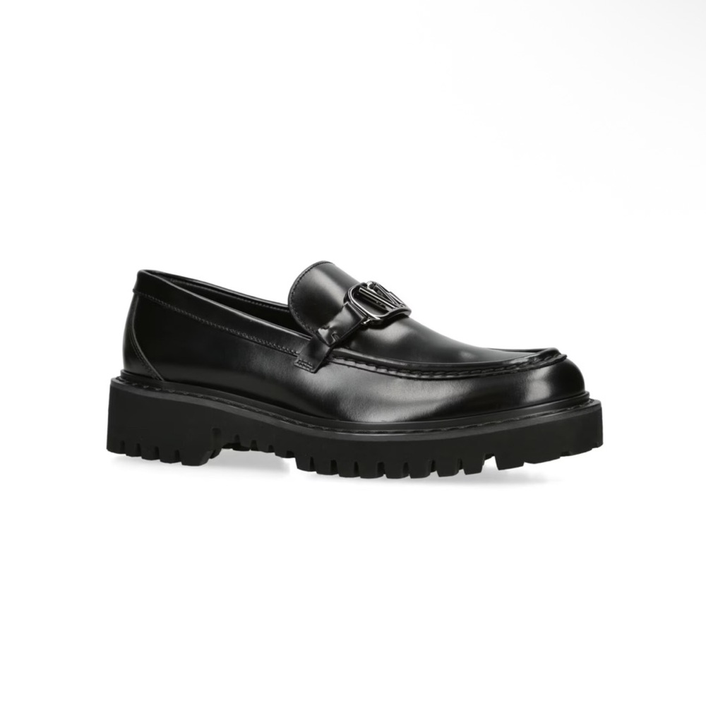 ❗️SOLD❗️VALENTINO GARAVANI VLOGO black leather loafers 39.5 - Picture 2 of 12